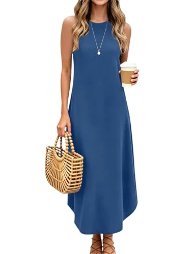 Halter Maxi Dress, Blue