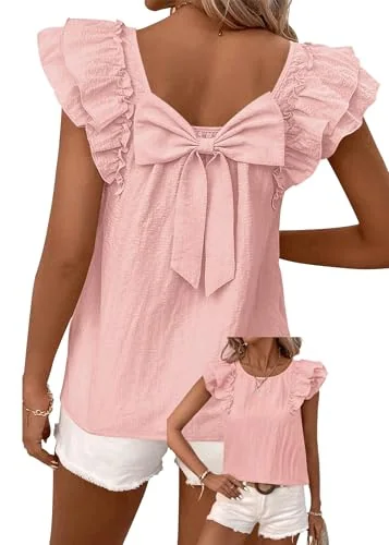 Crew Neck Blouse, Pink