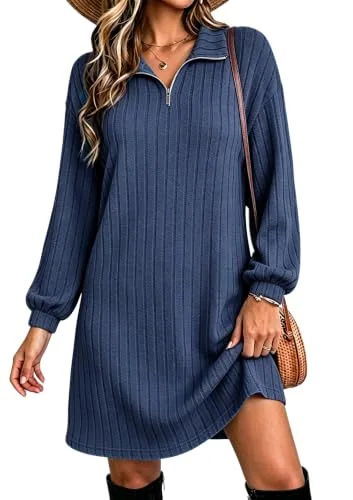 Long-Sleeve Sweater, Navy Blue