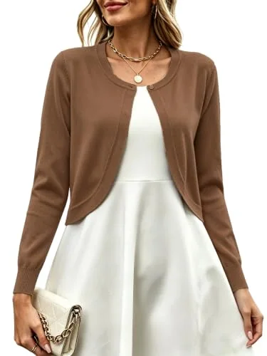 Cropped Cardigan IV, Brown