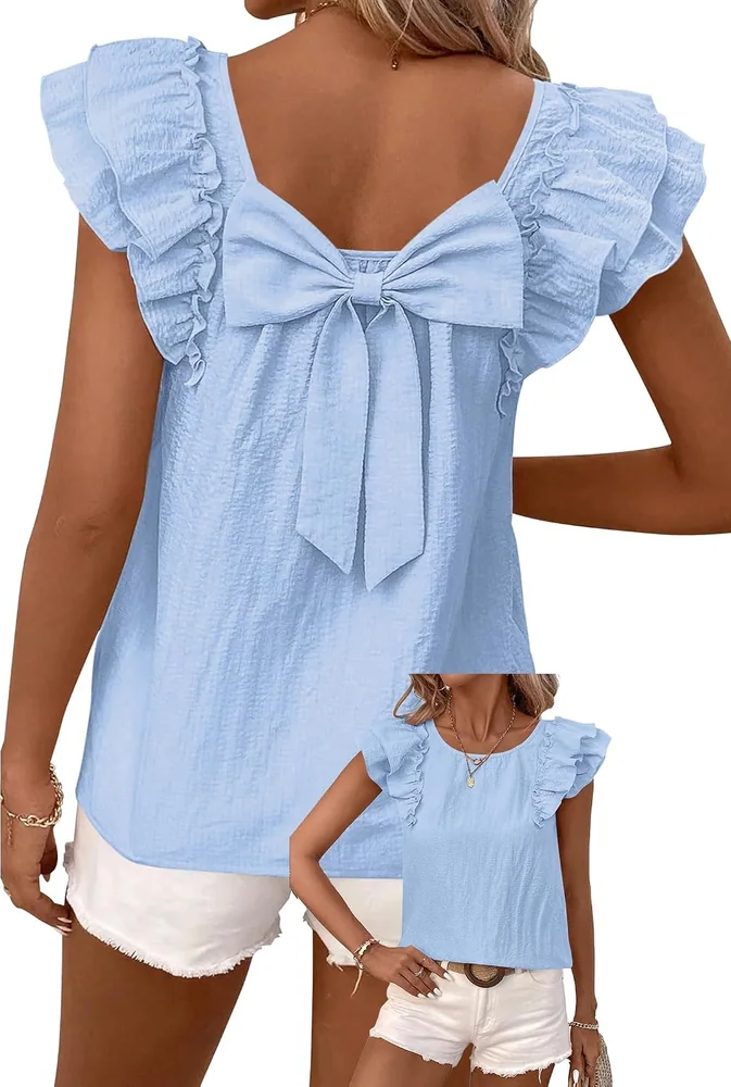 Crew Neck Top, Light Blue
