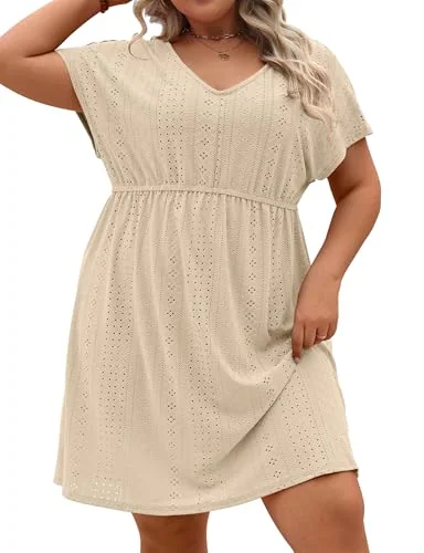 Knee Length Swim Cover-Up, Apricot