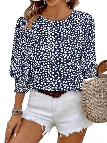 Crew Neck Top V, Navy Blue