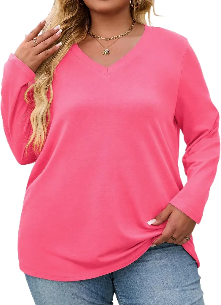 Long-Sleeve Top, Neon Pink