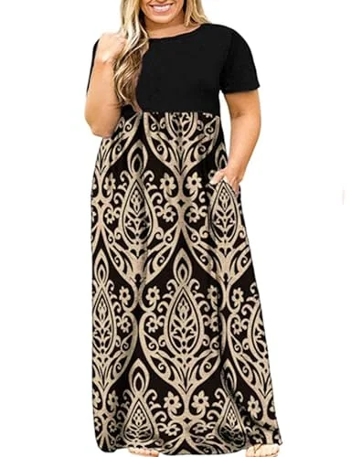 Round Neck Dress II, Patchwork Khaki