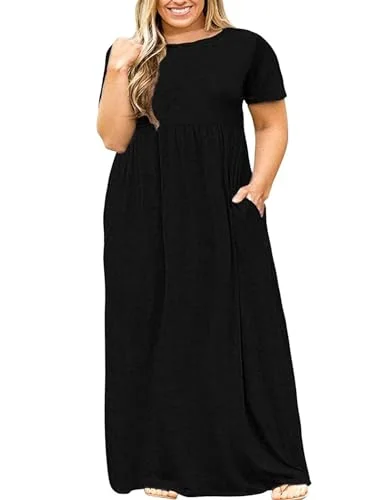 Round Neck Dress, Black