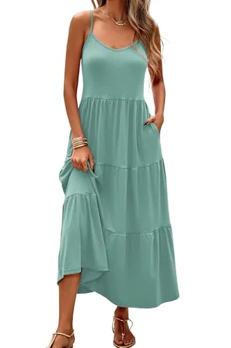 Sleeveless Maxi Dress, Bean Green