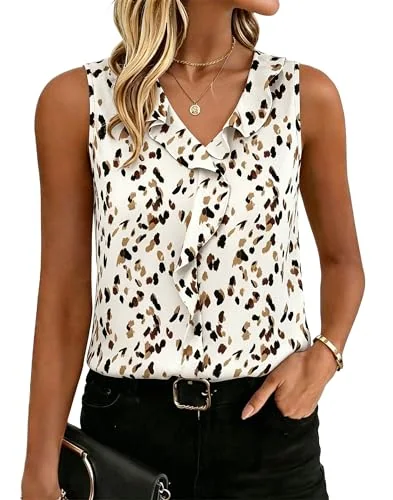 Sleeveless Tank Top III, Floral Apricot