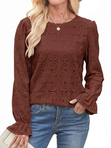 Long-Sleeve Blouse III, Brown