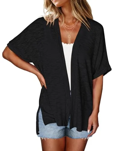Short-Sleeve Cardigan, Black