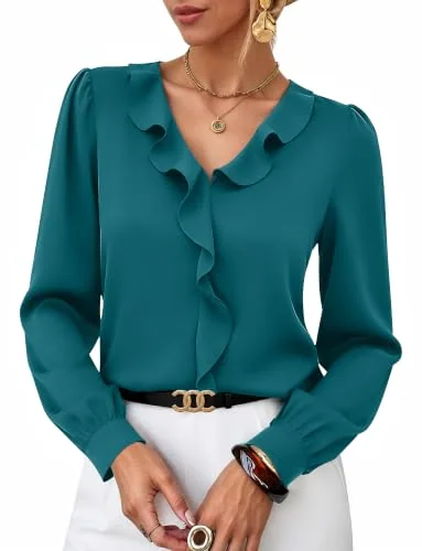 Long-Sleeve Top IV, Turquoise