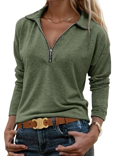 Collar Blouse, Army Green
