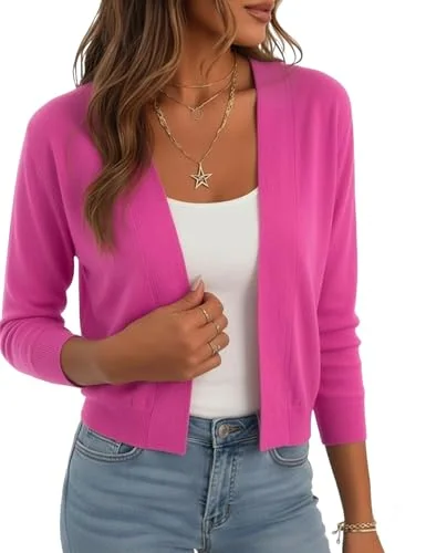 Cropped Cardigan VII, Hot Pink