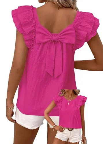 Crew Neck Top, Hot Pink
