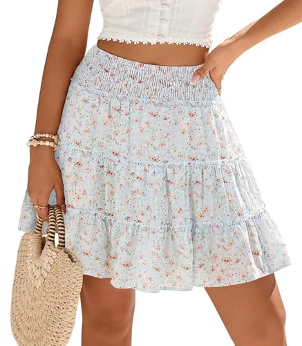 Shorts III, Light Blue Pink Floral