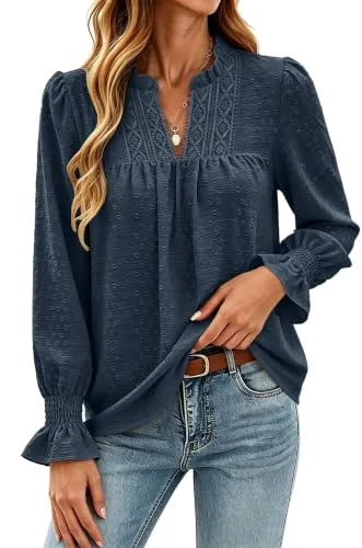 V-Neck Top VI, Navy Blue