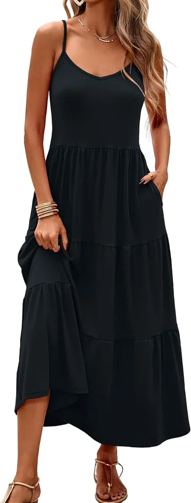 Sleeveless Maxi Dress, Black