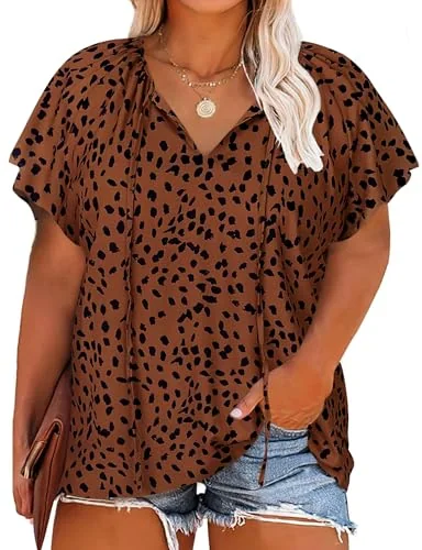 V-Neck Top V, Brown